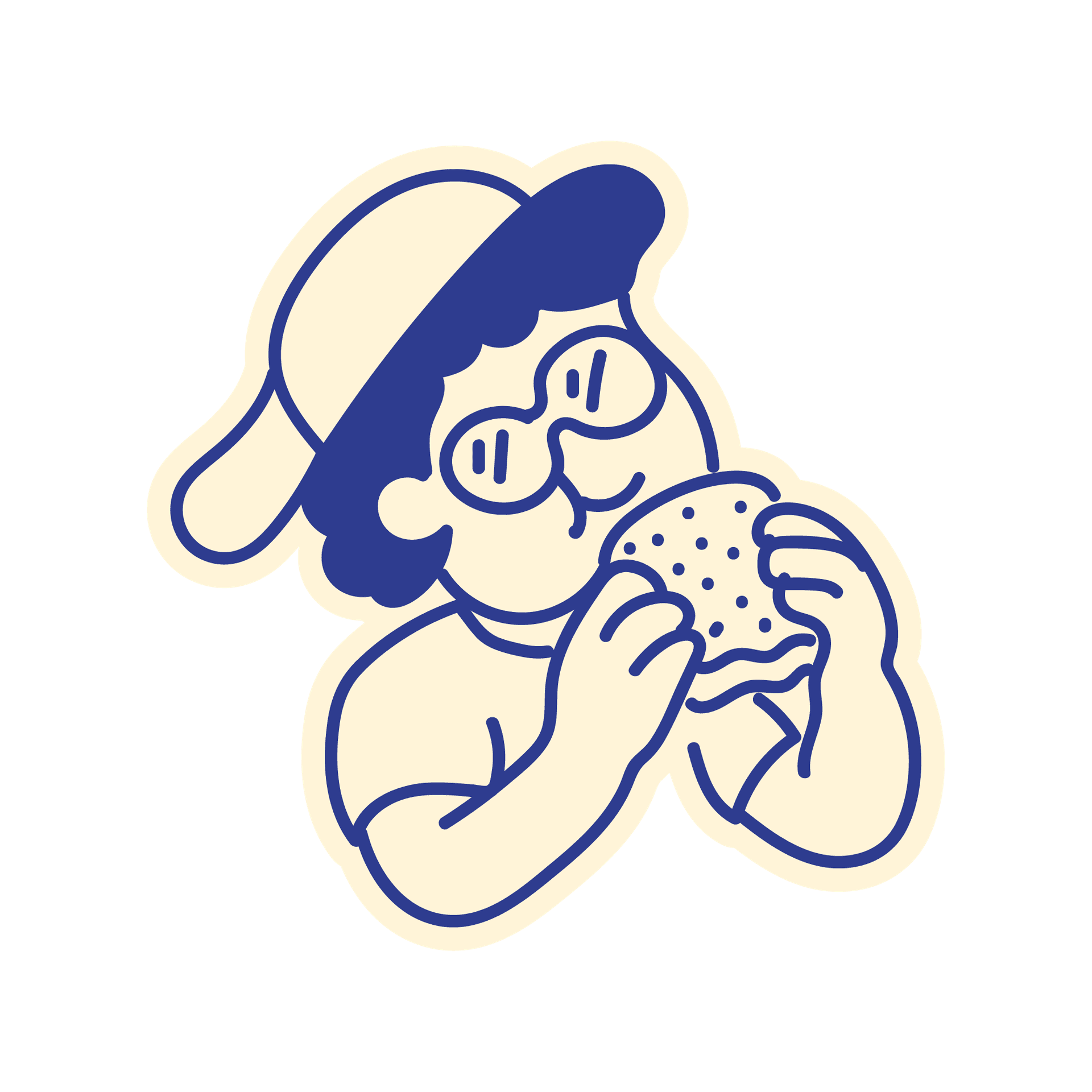 Stack'd mascot enjoying a handcrafted gourmet sandwich in Jaipur